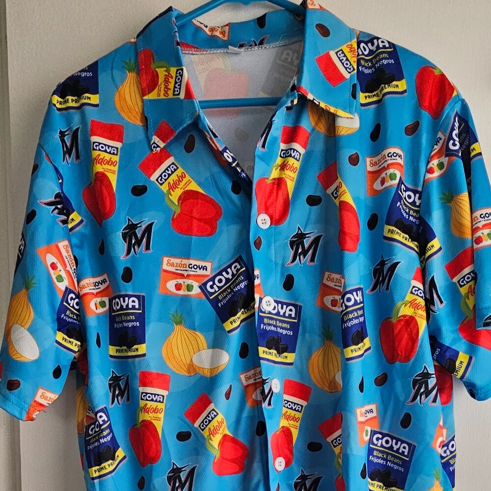 Miami Marlins Goya Foods promo shirt XL